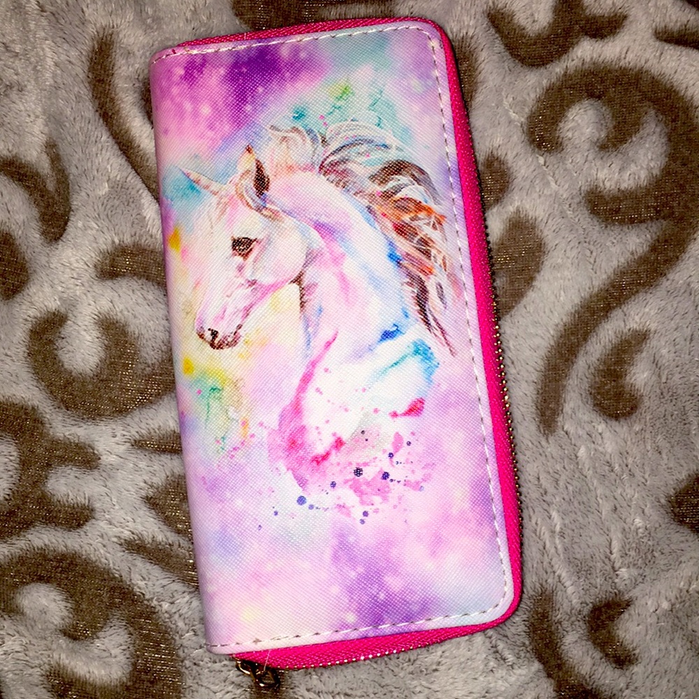 Unicorn Printed Clutch Wallet